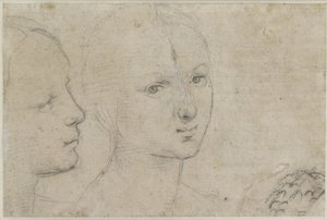 Verso: Zwei Studien des Kopfes einer jungen Frau, WA1846.157